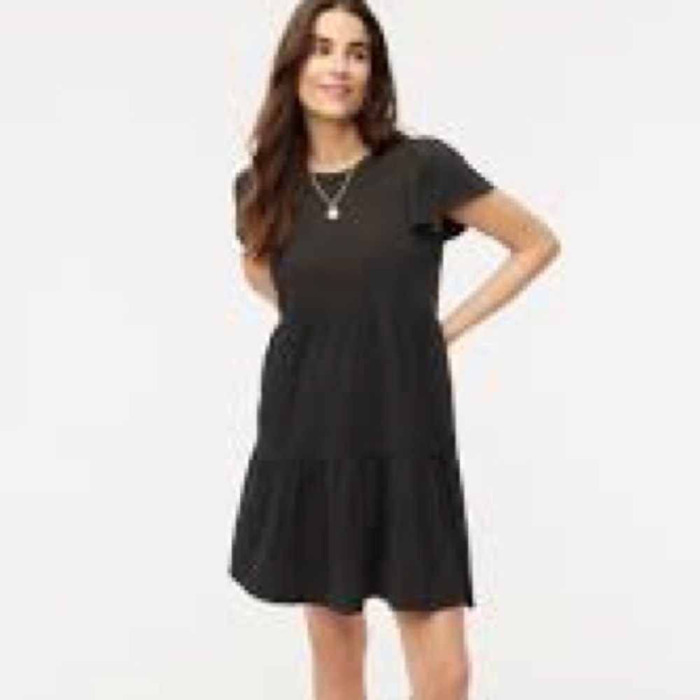 J. Crew Black Tiered Short Sleeve Dress Size Small